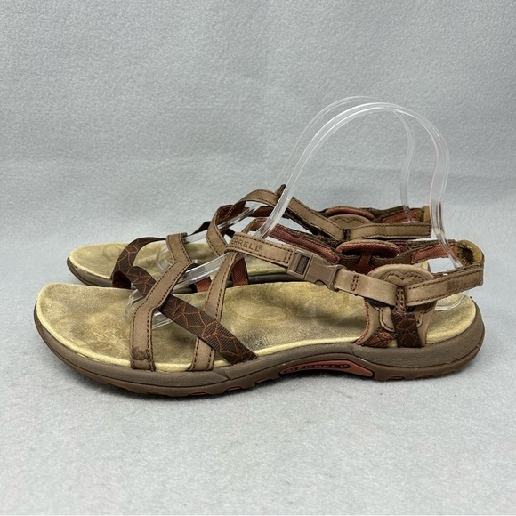 Merrell Jacardia Womens Dark Earth Brown Outdoor Strappy Sandals Size 10 - Picture 4 of 13